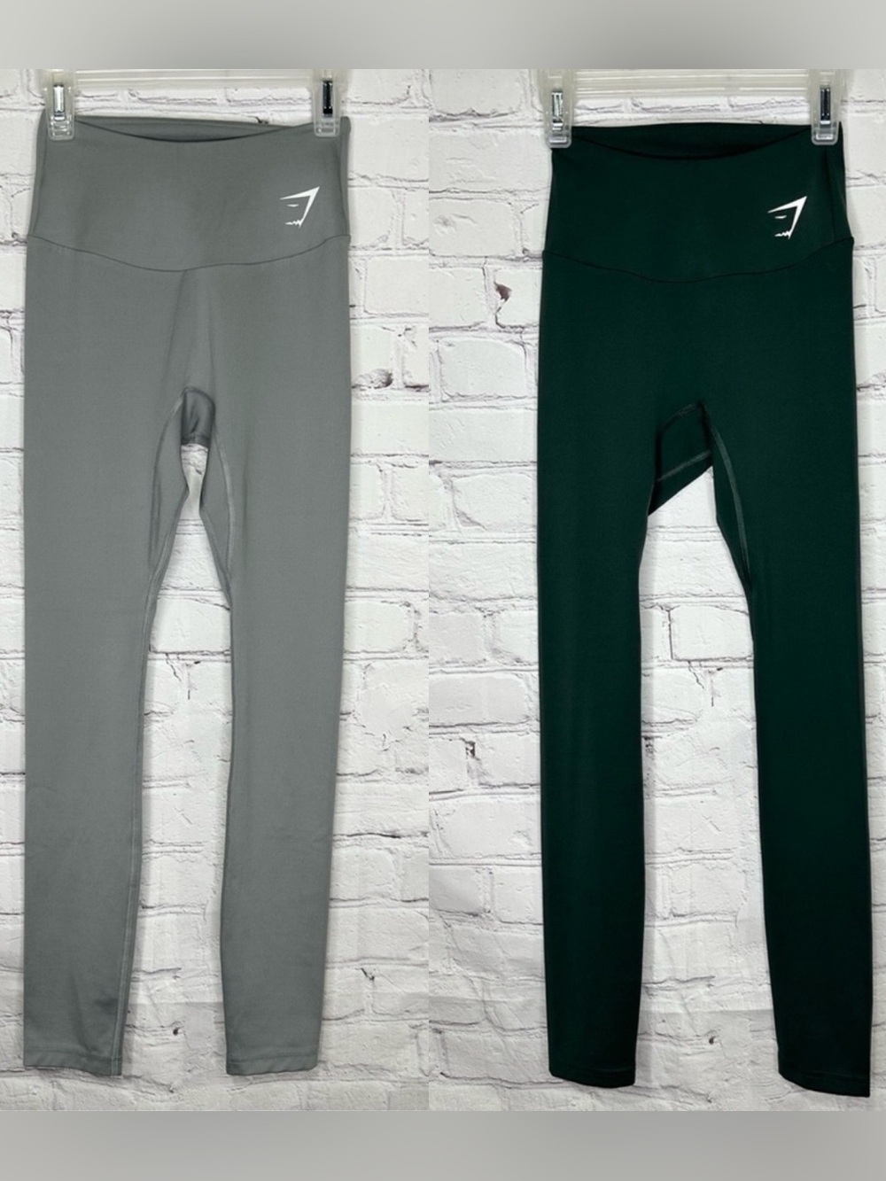 Gymshark BUNDLE - Training leggings in dark green and light grey